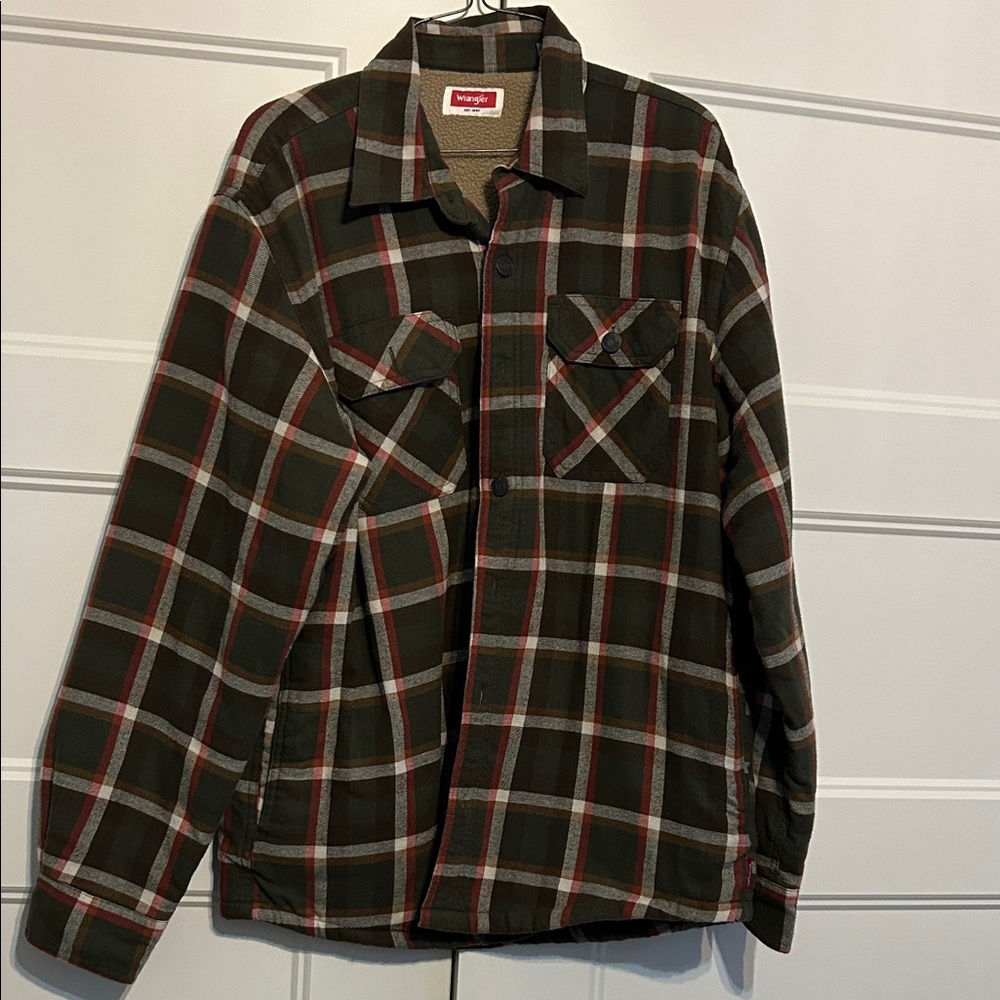 Wrangler Men's Plaid Shirt - Black, Red, Gray